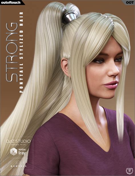 Strong Ponytail Stylized Hair For Genesis 3 Females Daz 3d