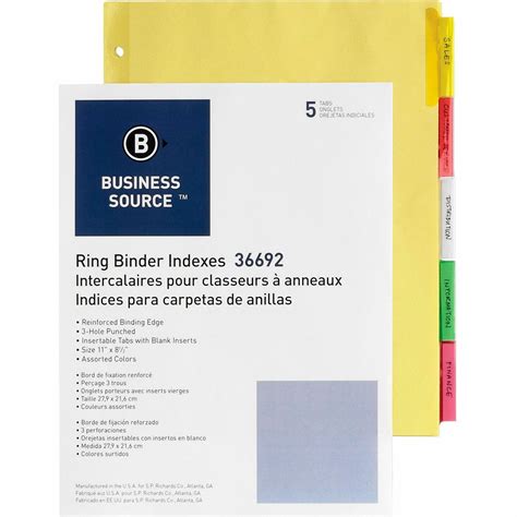 Business Source Ring Binder Index Divider Madill The Office Company