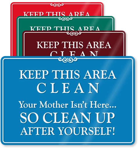 Keep Kitchen Clean Signs Kitchen Courtesy Signs And More