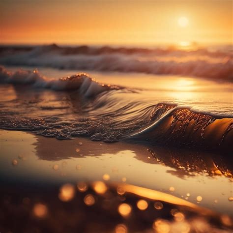 Premium Photo Colorful Ocean Wave Sea Water In Crest Shape Sunset