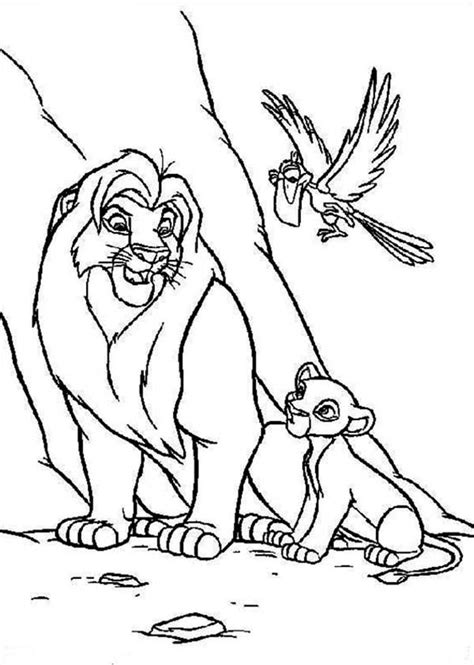 Although the lion is not the largest, fastest or most lethal animal, its position as king of beasts has rarely been challenged. Simba, Mufasa And Zazu The Lion King Coloring Page ...