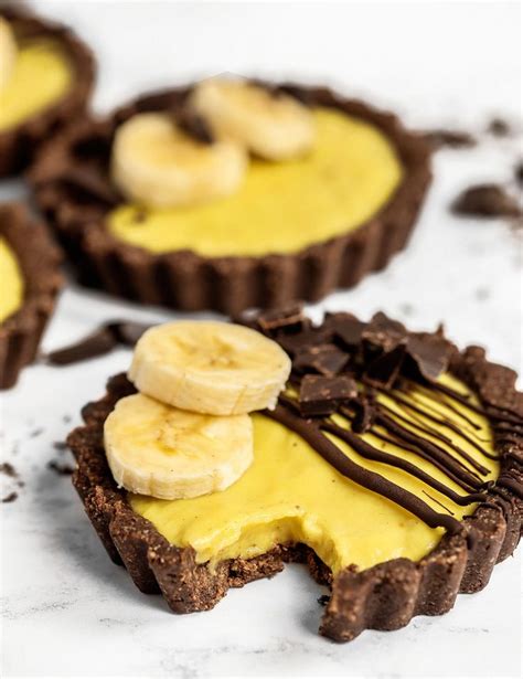 Vegan Banana Chocolate Tarts Nadias Healthy Kitchen Chocolate Tart