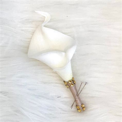 White Calla Lily Boutonniere Real Touch Calla Lily Etsy