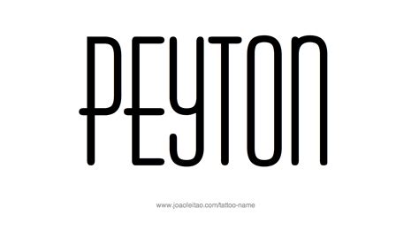 Peyton Name Tattoo Designs