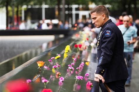 Mourners Gather At Ground Zero Memorial Site On 911 Anniversary