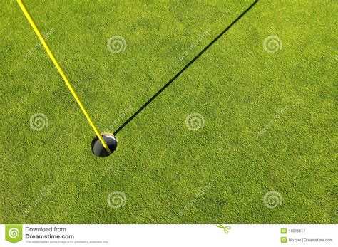 Golf Hole In A Green Grass Field Stock Image Image Of Background