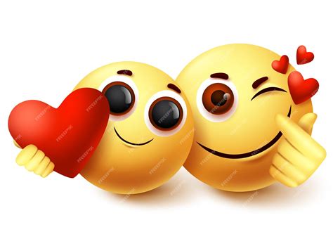 Premium Vector Emoji Love Couple Character Vector Design Emojis And Emoticon In Love Facial