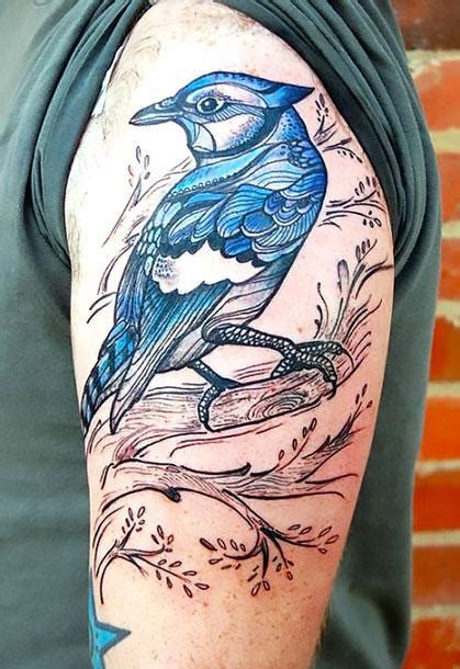 Small shoulder tattoos for men. Cool Bluebird Tattoo on Shoulder Tattoo Idea