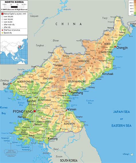 Map Of North Korea North Korea Map North Korea Physical Map