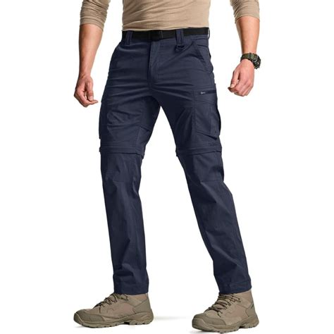 Cqr Mens Convertible Cargo Pants Water Resistant Hiking Pants Zip Off Lightweight Stretch Upf