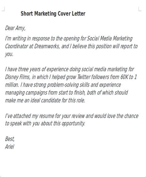 Your cover letter needs to be original and tailored to the job you're applying for. short cover letter template - Kanza