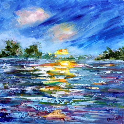 Palette Knife Painters International Karen Tarlton Sunset On Water