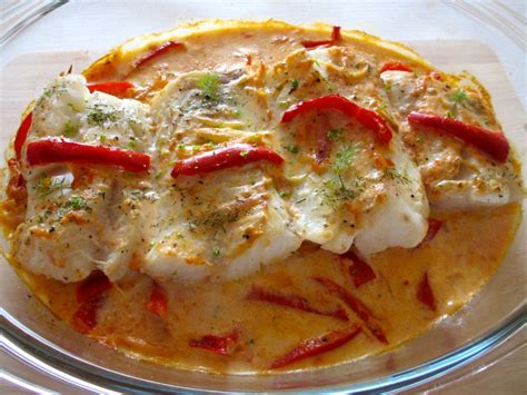 Dos de cabillaud et sa sauce poivronnée Diet Délices