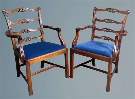 William Tillman Pair Of Mahogany Ladder Back Dining Chairs