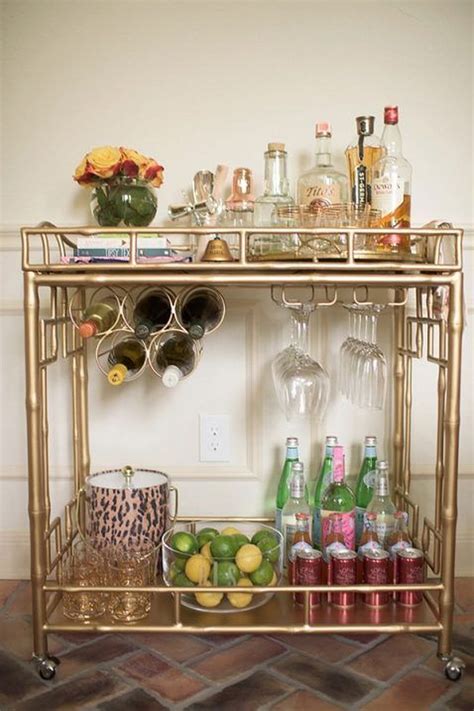 30 Elegant Mini Bar Design Ideas That You Can Try On Home Bar Cart