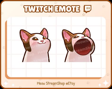 Twitch Emote Pop Cat Hd Emotes Set For Streamer Cat Meme Etsy