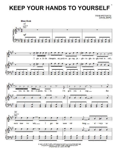 Keep Your Hands To Yourself Sheet Music Direct