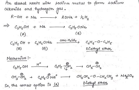An Organic Compound A Reacts With Sodium Metal To Form B On