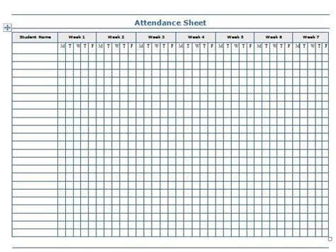 Printable Attendance Sheet Excel Free Printable Calendar Templates