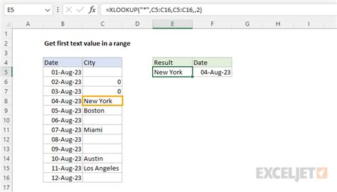Get First Text Value In A Range Excel Formula Exceljet