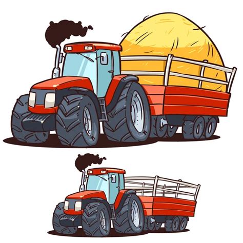 Traktor Kreslený Stock Vektory Royalty Free Traktor Kreslený Ilustrace