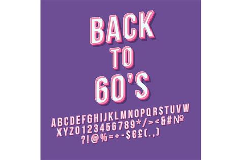 Back To 60s 3d Vector Lettering Bold Fonts School Fashion Typography