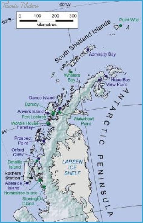 Antarctic Peninsula Map Travelsfinderscom