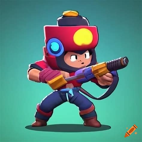 Animated Image Of Colt From Brawl Stars Shooting Colorful Bullets On