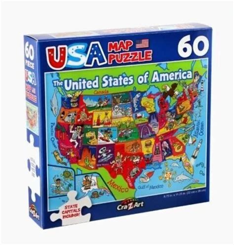 New 60 Piece Usa Map The 50 United States Of America W Capitals Puzzle