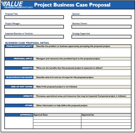 Business Case Template Fotolip