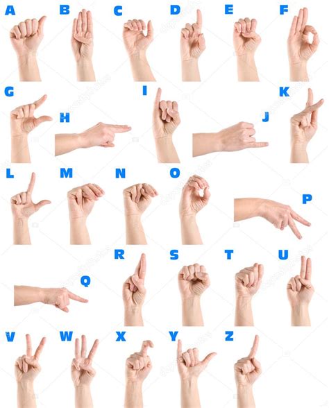 Hand Sign Language Alphabet Stock Photo By ©givaga 5414489