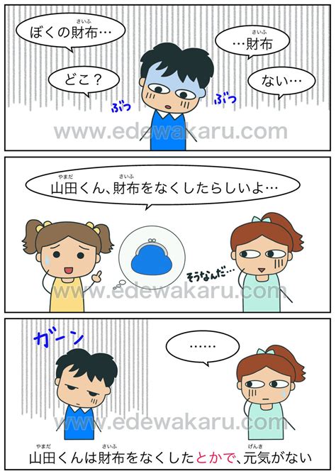 〜とかで｜日本語能力試験 Jlpt N2文法 絵でわかる日本語