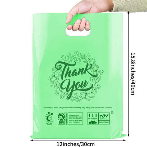 Die Cut Compostable Shopping Bag With Handle Soaraway Packaging