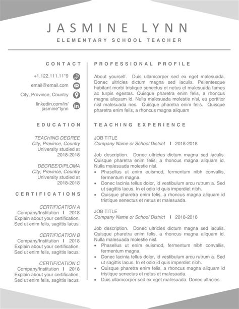 teacher resume template for word and pages teaching cv design etsy canada teacher resume