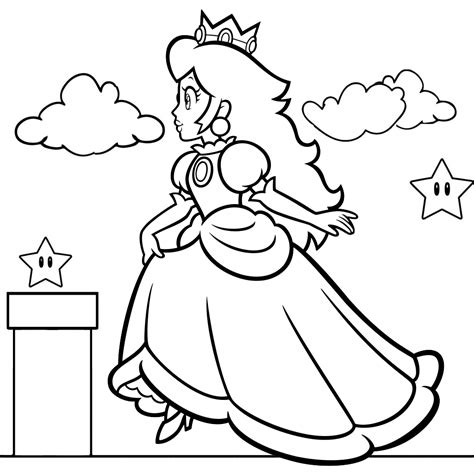 Princess Peach Mario Coloring Pages Princess Coloring Pages
