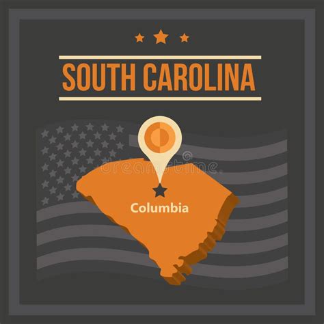Map Of South Carolina State Vector Illustration Decorative Design