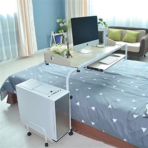 Overbed table with wheels, height adjustable king queen bed table tiltable table, over the bed desk laptop cart mobile computer desk (31.5inch ancient oak) 5.0 out of 5 stars 4 $90.99 $ 90. Get Overbed Table 55.12" Laptop Cart Adjustable Overbed ...