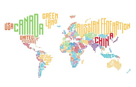 World Map Countries Vector Art Png World Map Made Of Typographic