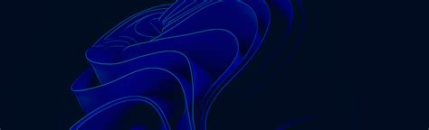 3540x1080 Resolution Blue Shades Windows 11 Abstract 3540x1080