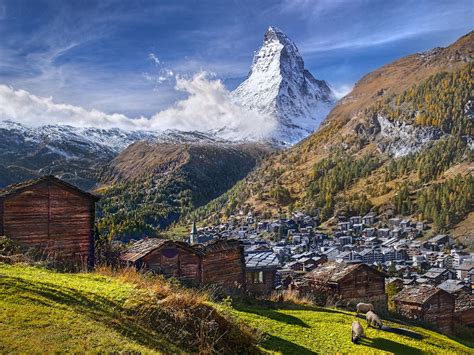 Mountain Matterhorn Alps Between Switzerland And Italy Europe