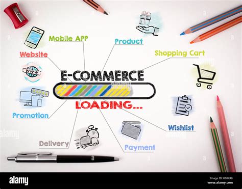 E Commerce Concept Chart With Keywords And Icons Stock Photo Alamy
