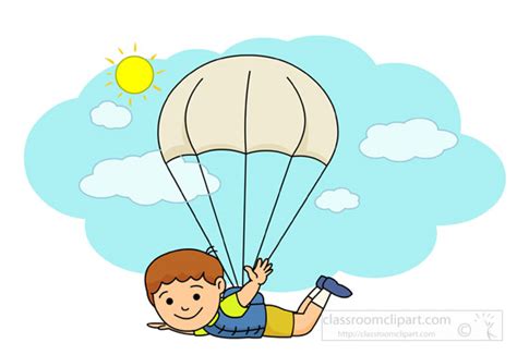 Outdoors Clipart Boy In Sky With Parachute Classroom Clipart