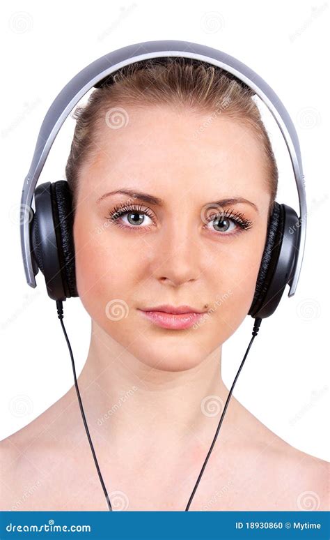Beautiful Women Listening Music In Headphones Stock Photo Image Of