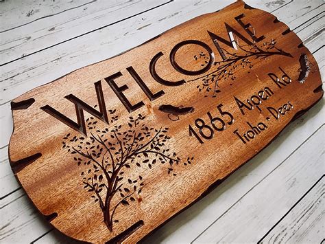 Personalized Wooden Sign Address Sign Outdoor