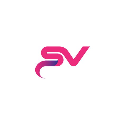 Letter Sv Logo Design Sv Logo Pink Color Vector Design Free Vector