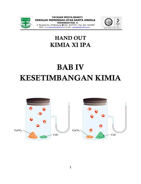 Contoh Kesetimbangan Kimia Dalam Kehidupan Sehari Hari