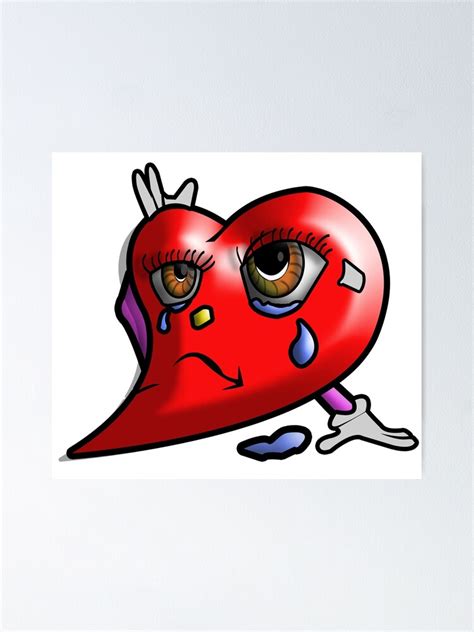 Póster Crying Heart Emoji De Gtartland Redbubble