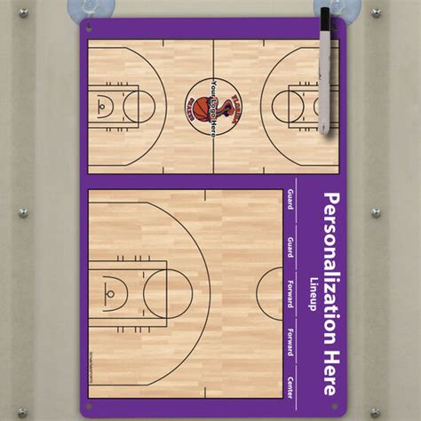 Basketball Custom Dry Erase Coach Board Full And Half Court With Lineup