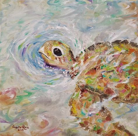 Original Oil Painting Turtle Animal Florida Tropical Oil Etsy