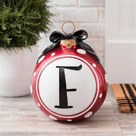 Snowflake And Bow Monogram F Ornament Statue From Kirkland S Ornament